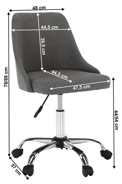 Fotoliu de birou Edrita (gri). 1016169