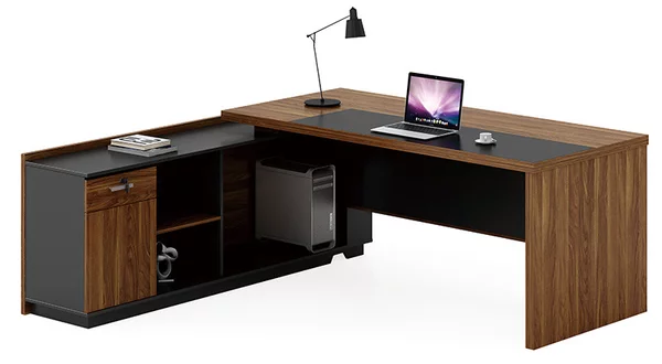 Birou pe colt stanga Oscar nuc - antracit 200x180x76cm