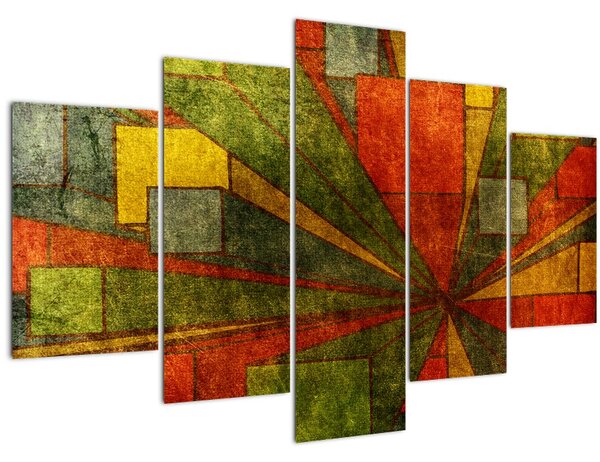 Tablou cu abstracție geometrică (150x105 cm)