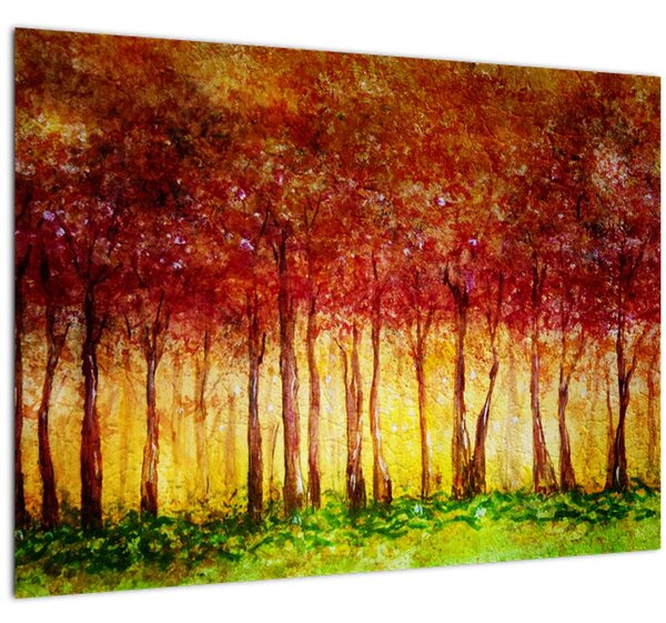 Tablou - Pictura pădurii cu frunziș (70x50 cm)