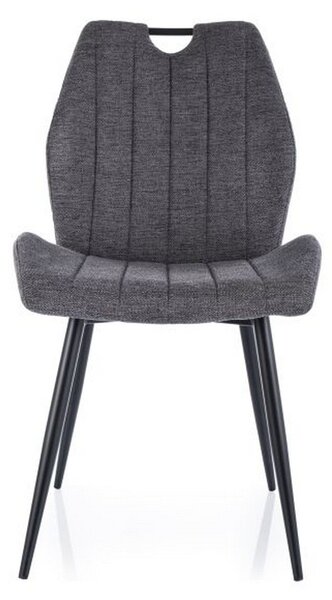 Scaun ARCO, gri inchis/negru, stofa clasica - Brego 18/metal, 51x43x91