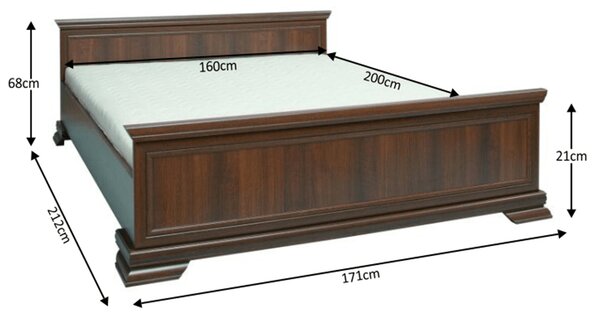 Pat matrimonial 160 cm Kraz KLS (cu somieră). 779494