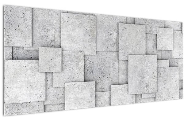 Tablou - Abstracție cu faianță de beton (120x50 cm)