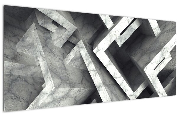 Tablou cu cuburi abstracte (120x50 cm)