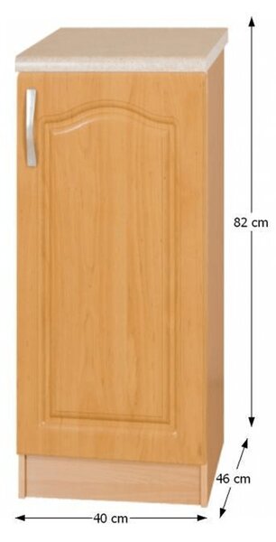 Dulap inferior de bucătărie Leite MDF klasik S40/P Arin (D). 788952