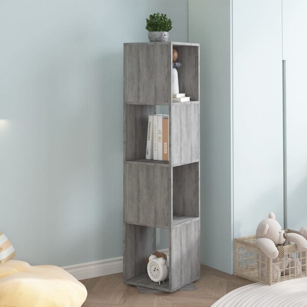Dulap rotativ, gri beton, 34,5x34,5x147,5 cm, PAL
