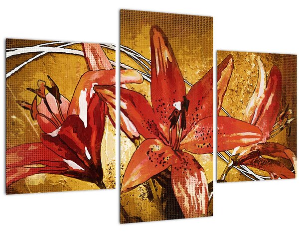 Tablou cu flori de crini (90x60 cm)