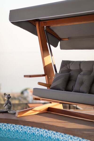 Balansoar cu 3 locuri Luna Deluxe 2600 Antracit 260x200x195 cm