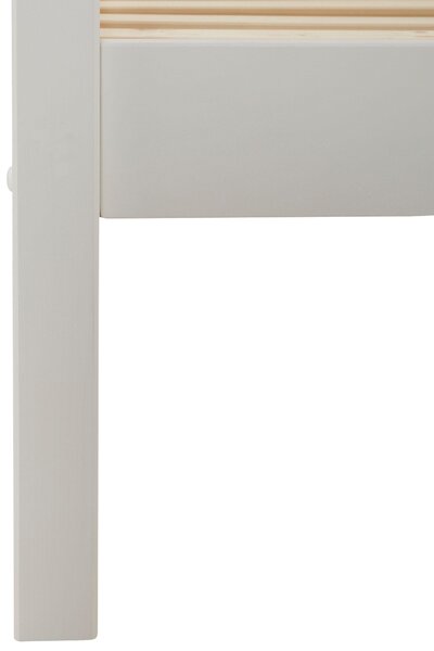 Pat cu baldachin si somiera alb Kyoto 140/200 cm, lemn masiv