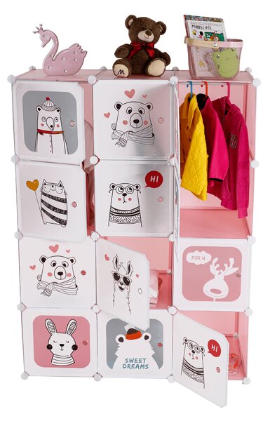 Dulap modular pentru copii Fresh Pink (roz + motiv pentru copii). 1028922