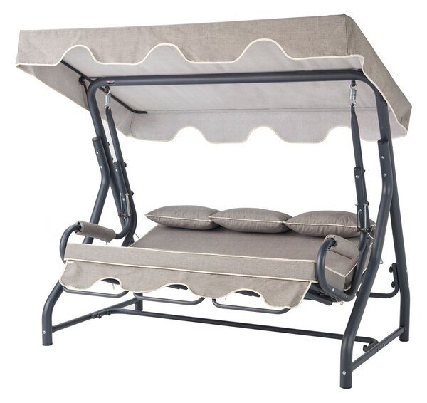 Balansoar cu 3 locuri Salvia Gri 200x165x110 cm