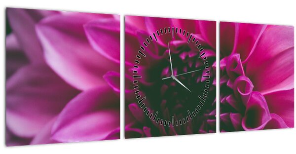 Tablou cu floarea roz (cu ceas) (90x30 cm)