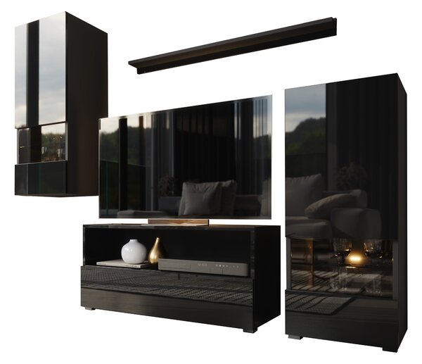 Mobilier living Berny 39 (negru + negru lucios). 1041454