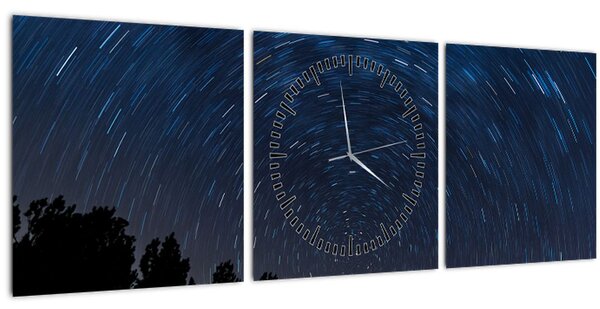 Tabloul cu cerul nocturn (cu ceas) (90x30 cm)