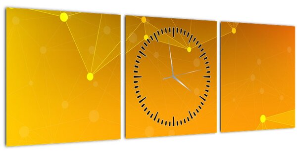 Tabloul abstract galben (cu ceas) (90x30 cm)