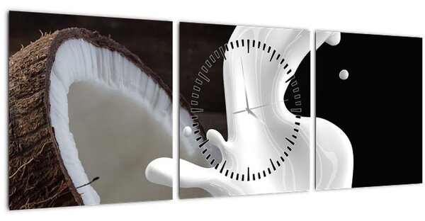 Tablou - laptele de cocos (cu ceas) (90x30 cm)