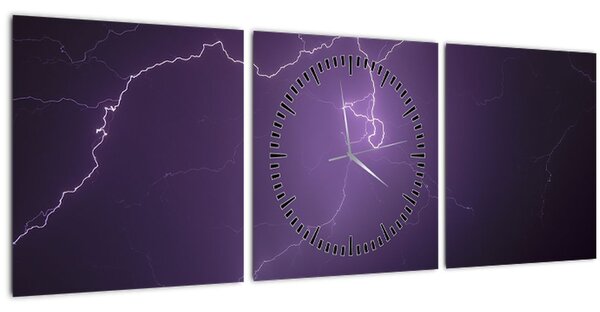 Tabloul cu fulger pe cer (cu ceas) (90x30 cm)