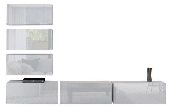 Mobilier living Begonia (alb + alb lucios). 1007687