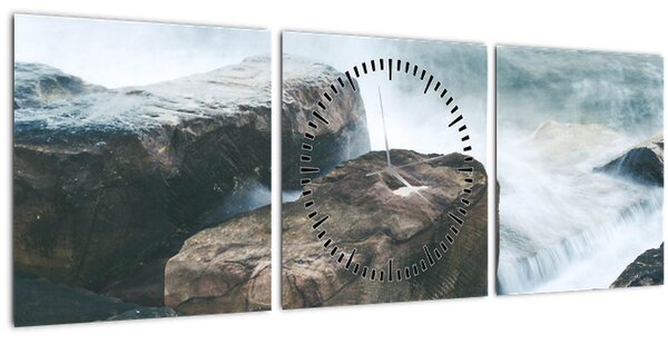 Tablou - puterea apei (cu ceas) (90x30 cm)