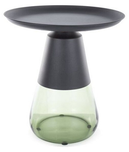 Masuta cafea TIFFANY A BLACK, verde/negru, metal/sticla, 50x52 cm