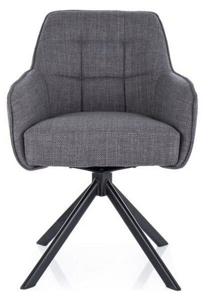 Scaun rotativ METRO, gri/negru, stofa clasica - Bjorn 13/metal, 57x45x