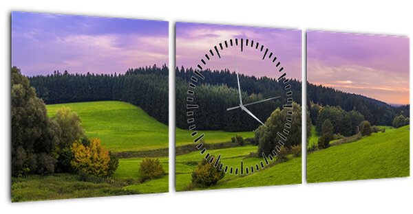 Tablou cu lunca (cu ceas) (90x30 cm)