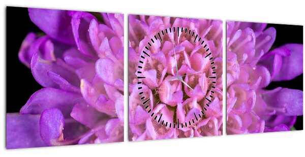 Tablou detailat cu floare (cu ceas) (90x30 cm)