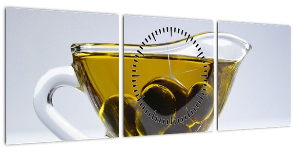 Tablou cu ulie de măsline (cu ceas) (90x30 cm)
