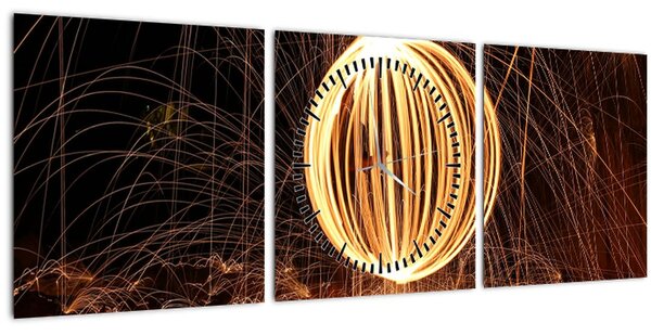 Tablou cu bilă iluminată (cu ceas) (90x30 cm)