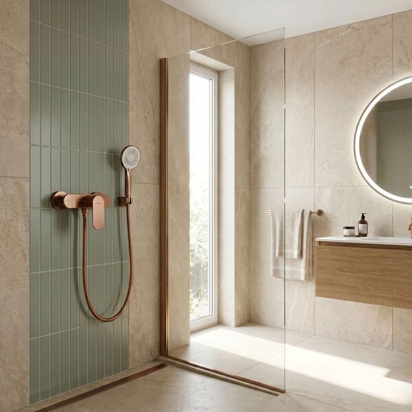 Baterie de duș REA DROP Brush Copper