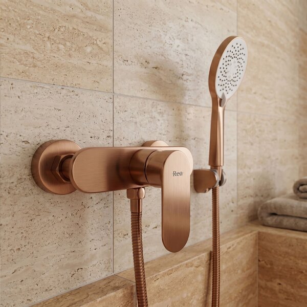 Baterie de duș REA DROP Brush Copper