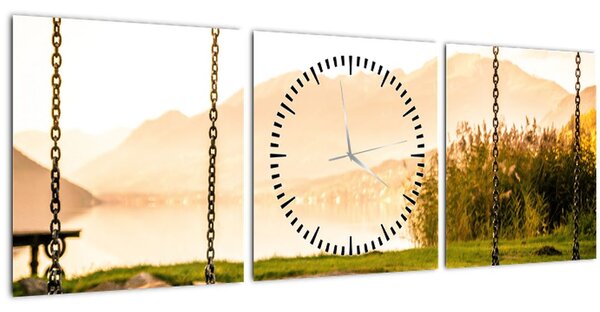 Tablou - balansoar în natură (cu ceas) (90x30 cm)