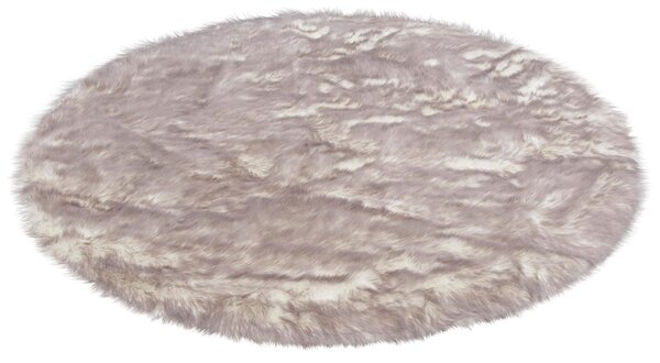 Covor My Home Sammo, blana artificiala, rotund, gri-alb, 140 cm