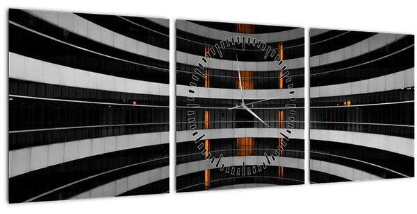 Tablou abstract - clădire (cu ceas) (90x30 cm)