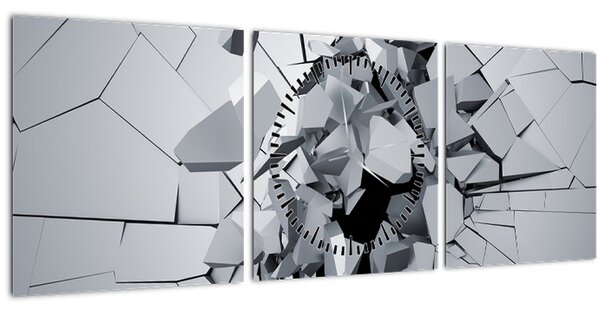 Tablou abstracție 3D (cu ceas) (90x30 cm)