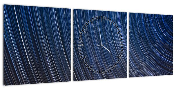 Tablou cu stele noaptea și cerul (cu ceas) (90x30 cm)