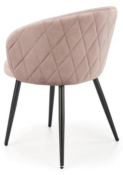 Scaun K430, bej/negru, stofa catifelata/metal, 61x54x77 cm
