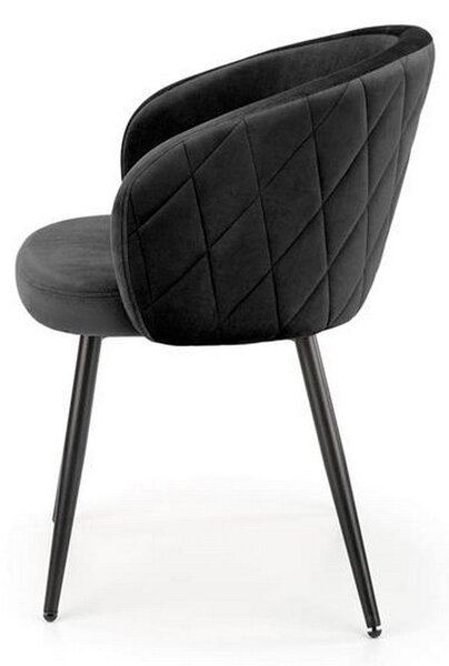 Scaun K430, negru, stofa catifelata/metal, 61x54x77 cm