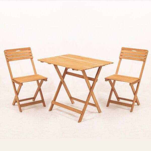 Set masa si scaune de gradina (3 piese) My003A Crem 80x72x60 cm
