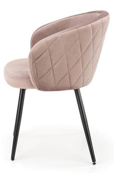 Scaun K430, bej/negru, stofa catifelata/metal, 61x54x77 cm