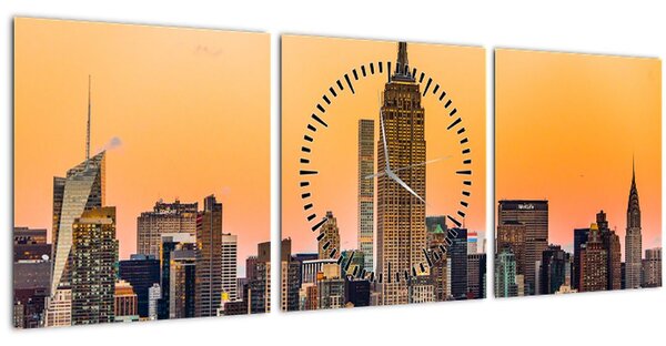 Tablou cu New York (cu ceas) (90x30 cm)