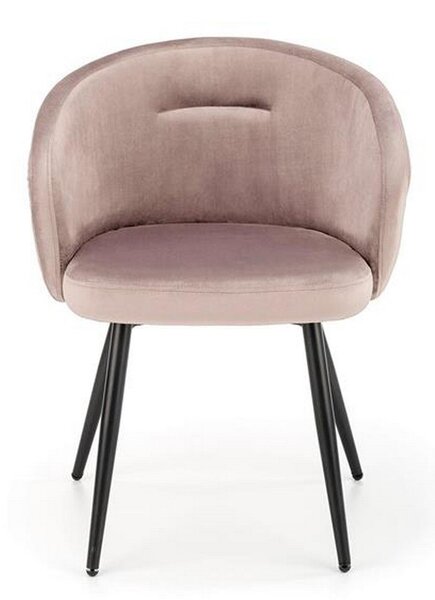 Scaun K430, bej/negru, stofa catifelata/metal, 61x54x77 cm