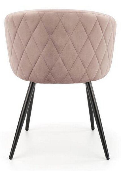 Scaun K430, bej/negru, stofa catifelata/metal, 61x54x77 cm