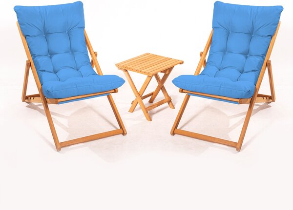 Set masa si scaune de gradina (3 piese) My005 Albastru 40x40x40 cm