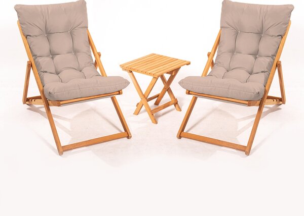 Set masa si scaune de gradina (3 piese) My005 Maro 40x40x40 cm