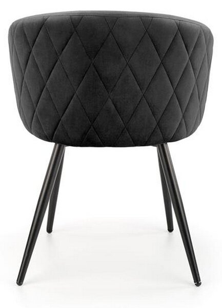 Scaun K430, negru, stofa catifelata/metal, 61x54x77 cm
