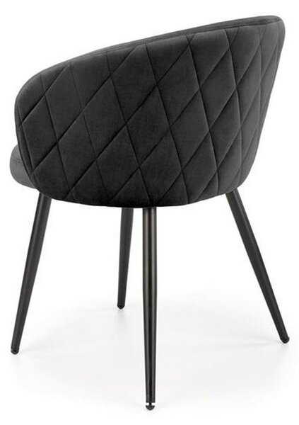 Scaun K430, negru, stofa catifelata/metal, 61x54x77 cm