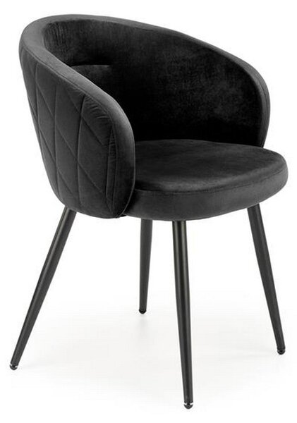 Scaun K430, negru, stofa catifelata/metal, 61x54x77 cm