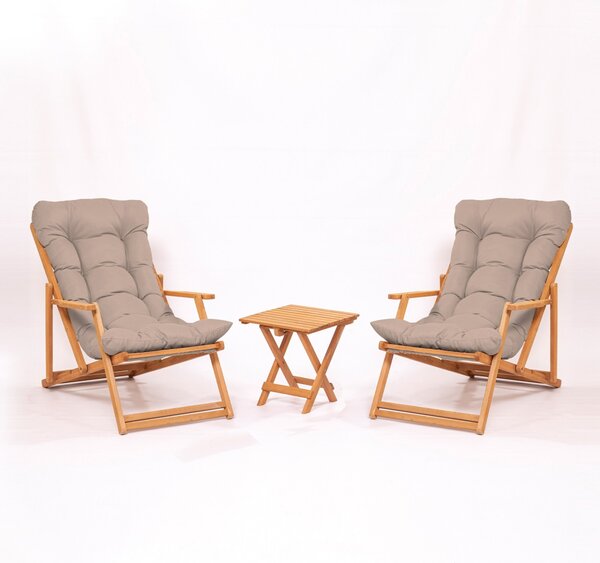 Set masa si scaune de gradina (3 piese) My007 Maro 40x40x40 cm