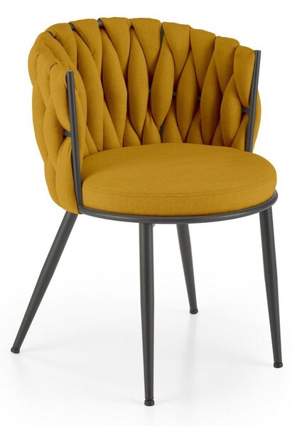 Scaun K516, galben/negru, stofa clasica/metal, 57x60x79 cm